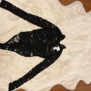 Fashion Nova black lace bodysuit